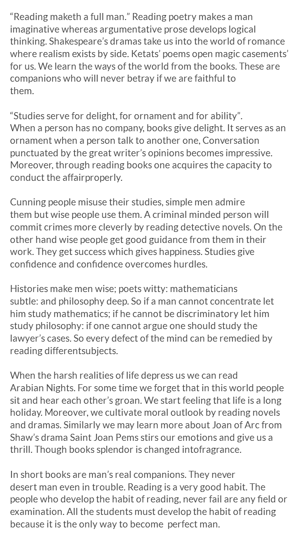 Pleasure of Reading : Essays : School Essays : College Essays : English Essays pleasures of reading essay