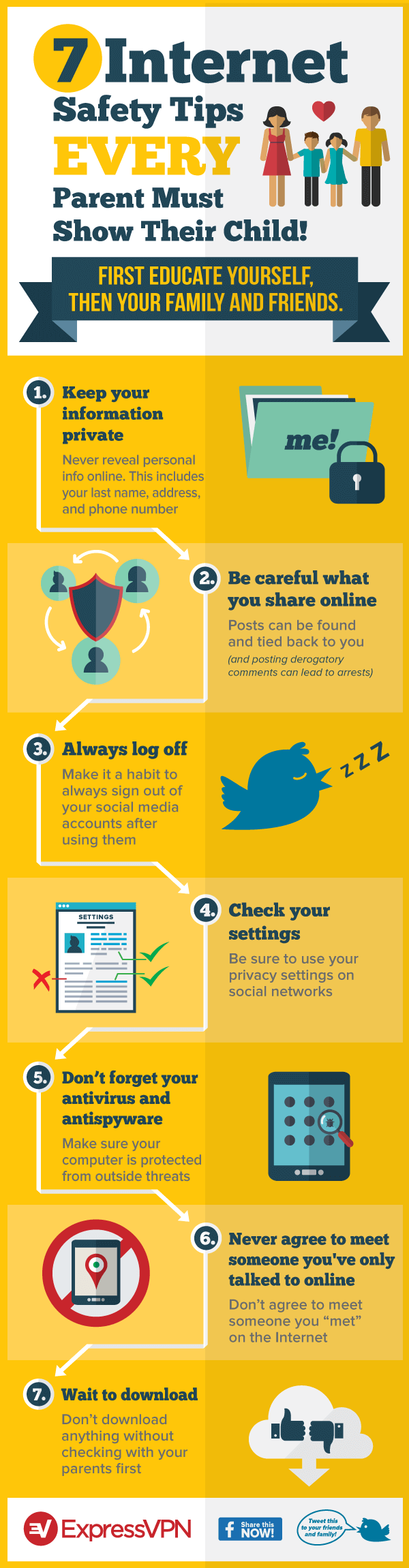 7 #Internet Safety Tips Every Parent Must Show Their Child! [infographic]