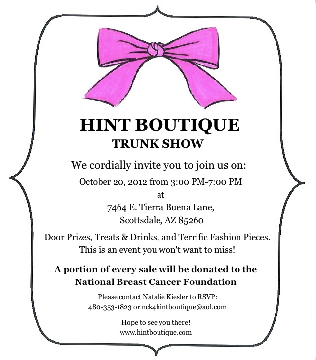 Trunk show invitations