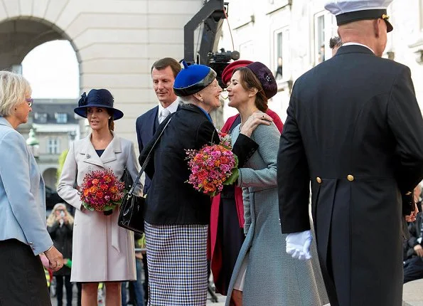 Queen Margrethe, Prince Frederik, Princess Mary, Prince Joachim, Princess Marie, Princess Benedikte at Danish Parliament