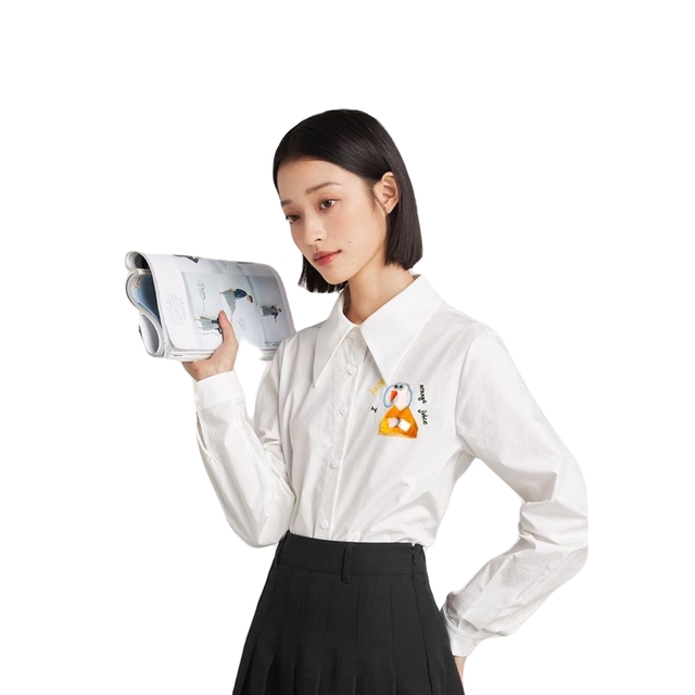 SƠ MI THÊU LOVE CHICKEN XINH XẮN, THIẾT KẾ CỔ ĐỨC TRẺ TRUNG SMT004