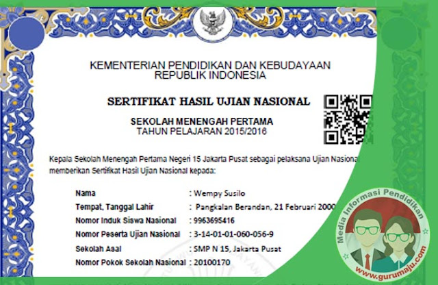 Sertifikat Hasil Ujian Nasional atau SHUN Akan Menggunakan “Barcode” Sertifikat Hasil Ujian Nasional atau SHUN Akan Menggunakan Sertifikat Hasil Ujian Nasional atau SHUN Akan Menggunakan “Barcode”