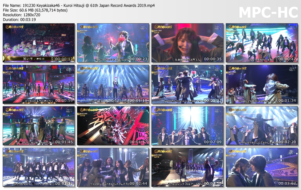 191230 Keyakizaka46 Kuroi Hitsuji 61st Japan Record Awards 2019
