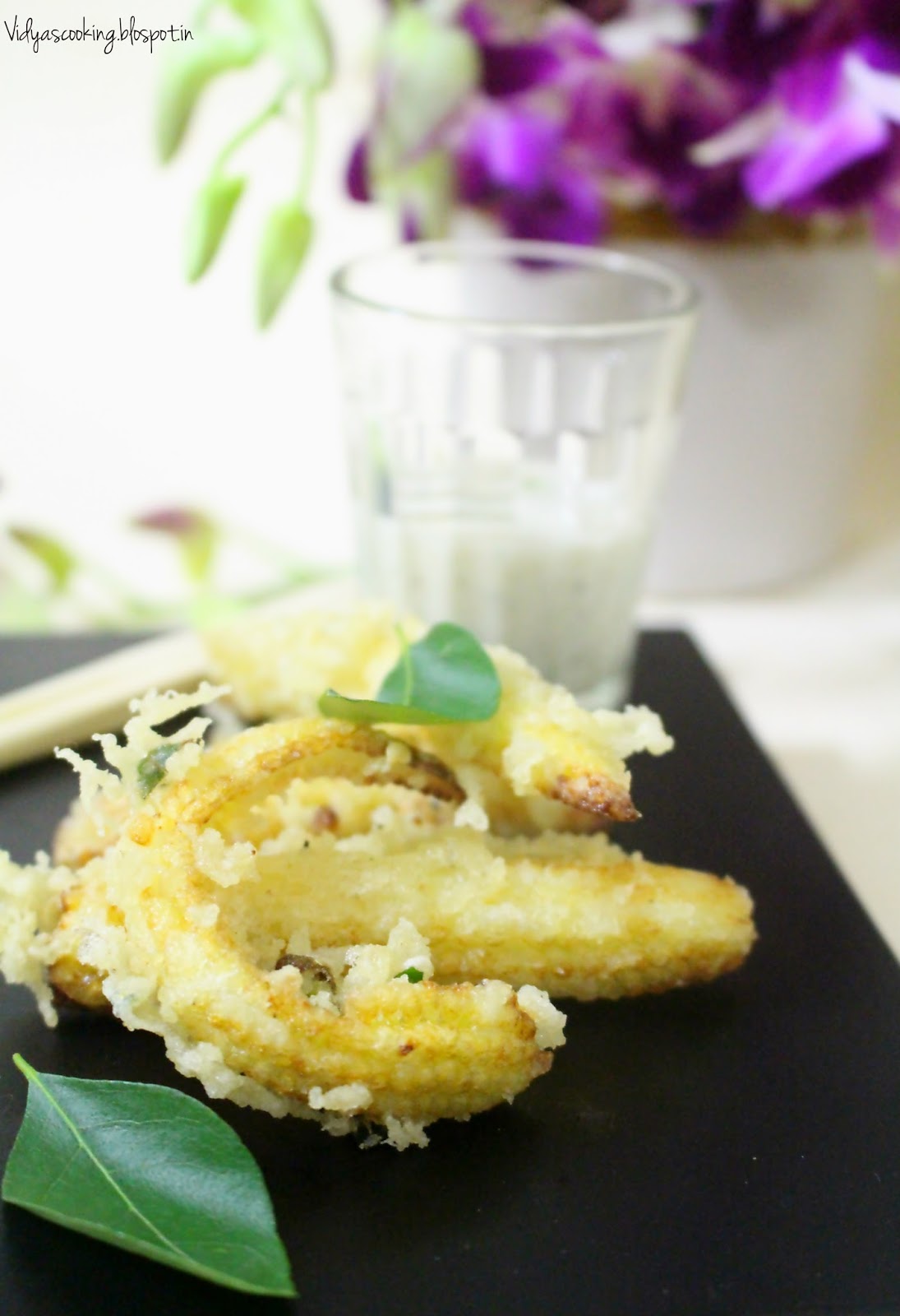 Baby Corn Tempura with Curry Leaf Mayo Recipe