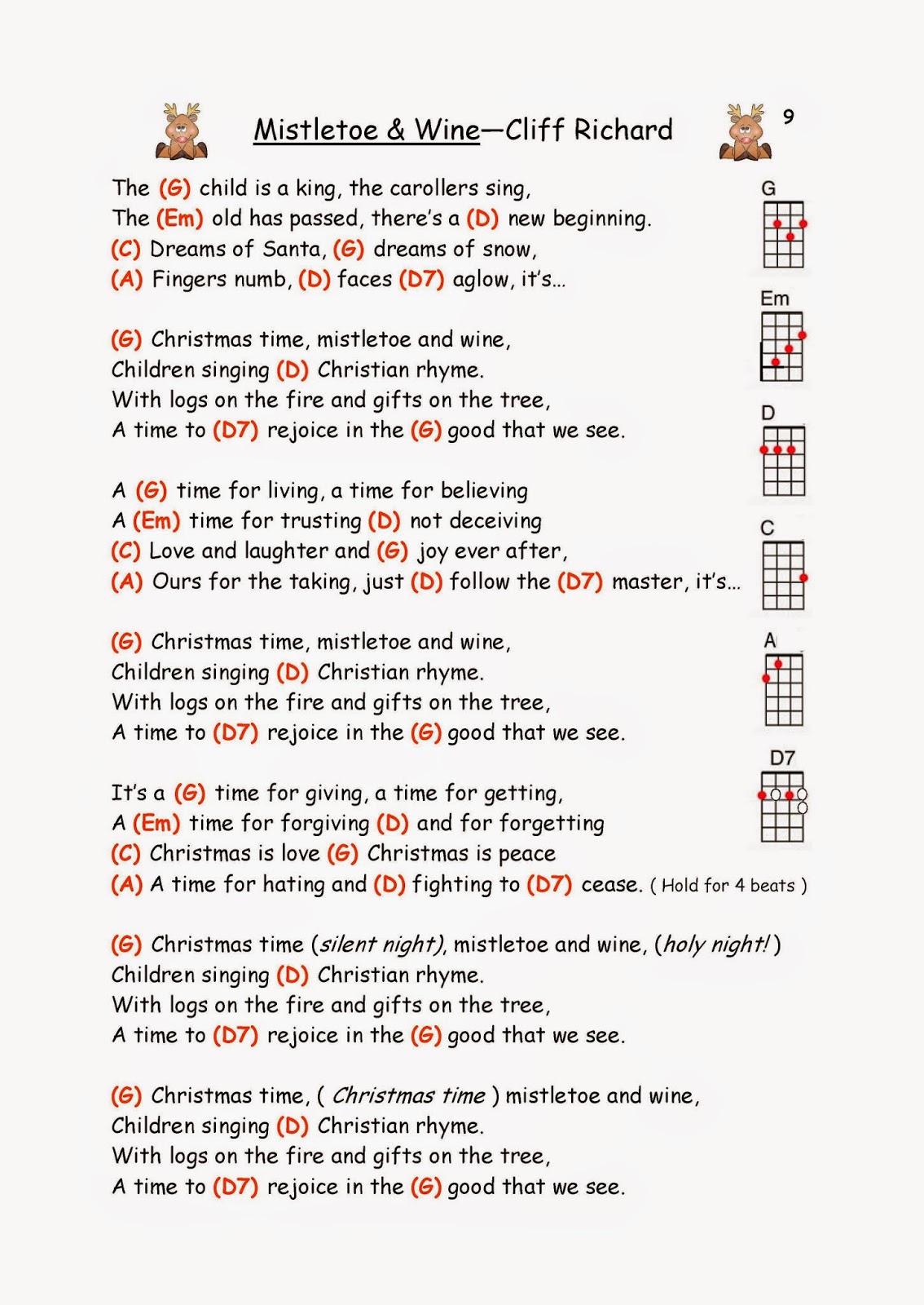 Christmas song guitar play tabs enlarge FREE GUITAR CHORDS