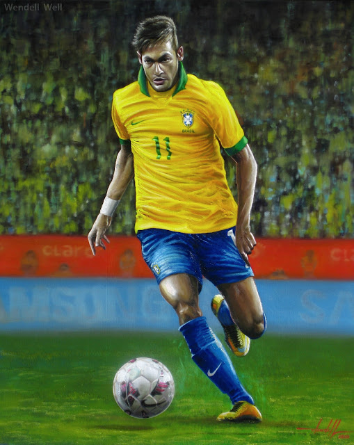 Pintura com o jogador Neymar