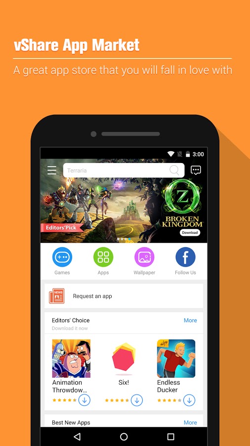 vShare App Market APK Latest v1.0.0.5006 Free Download For Android 3.0