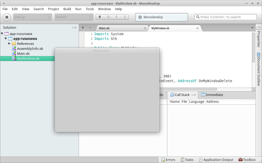Pemrograman VB.NET di linux menggunakan MonoDevelop