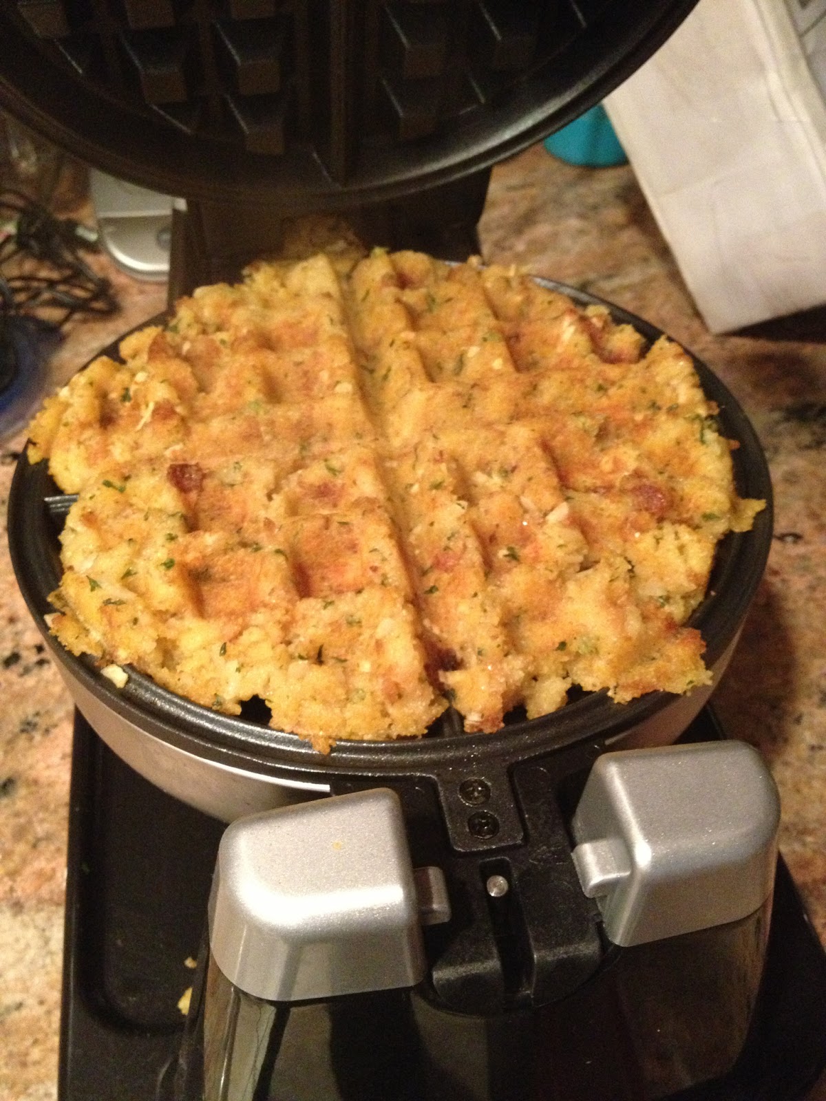 Sandy's Little Corner... Thanksgiving over stuffing waffles!