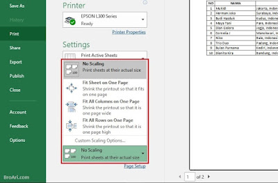 Cara Mengatur Print di MS Excel