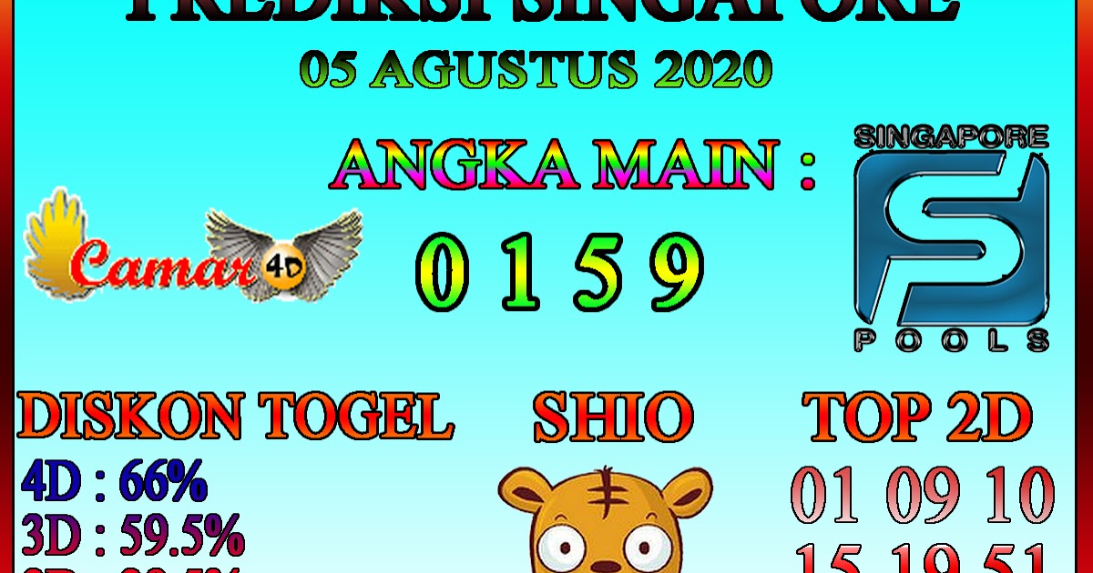 Prediksi Togel Singapore 05 AGUSTUS 2020 Prediksi Togel