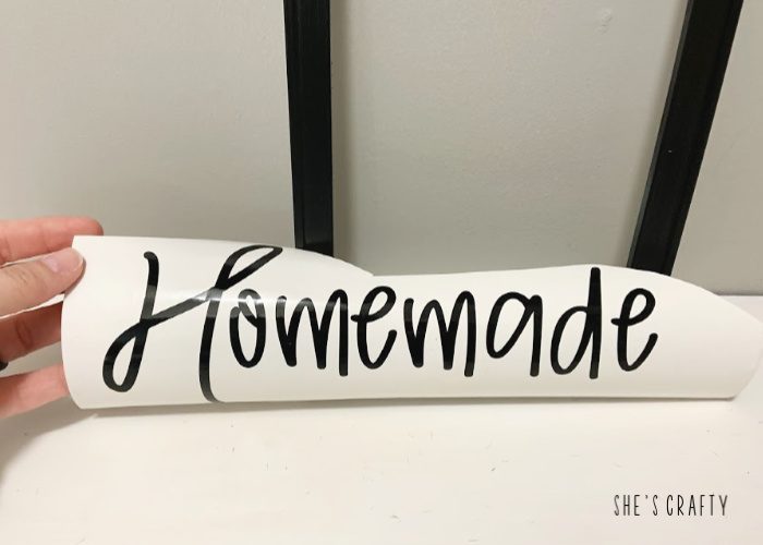 How to reused an old photo frame - cut vinyl word