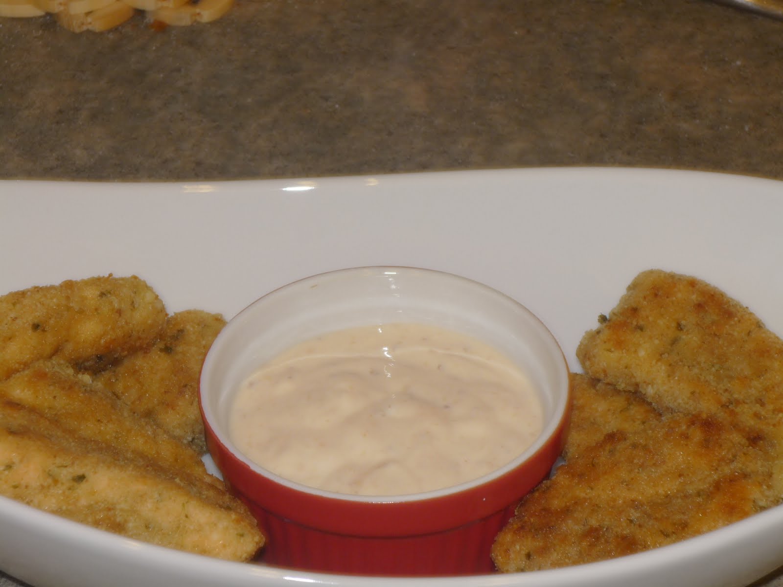FLOUR CUP HEALTHY BREADED FISH STICKS WITH HOMEMADE DIPPING SAUCE