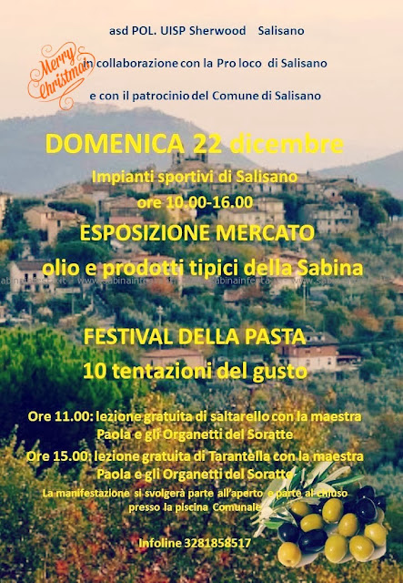 festival della pasta e prodotti della sabina - comune di salisano - domenica 22 dicembre 13