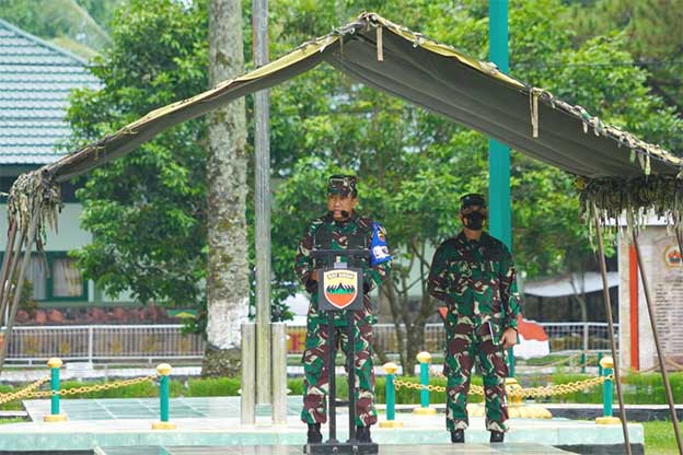 Brigjen TNI Didied Pramudito saat membuka Latihan Pra Tugas