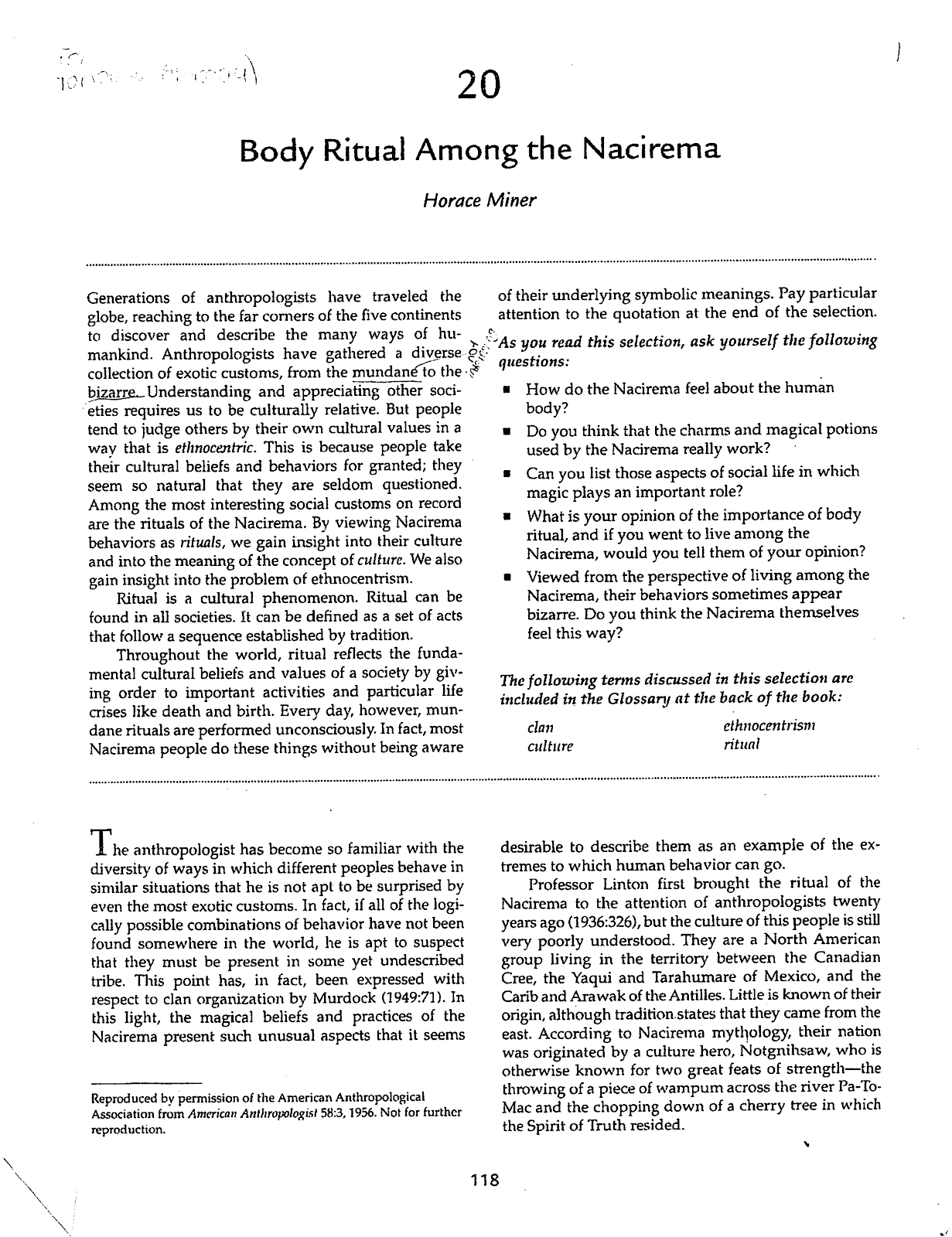 Nacirema essay