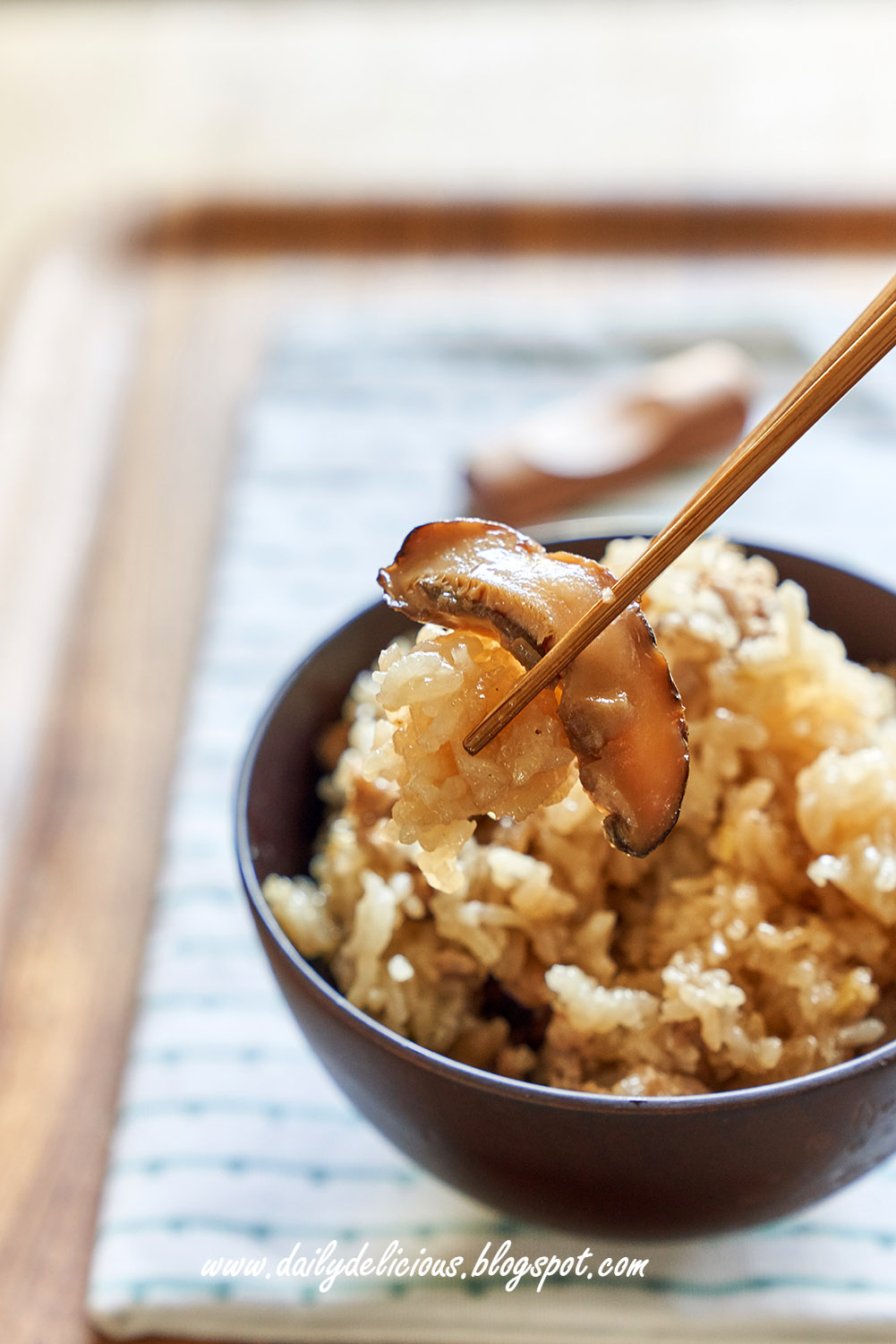 dailydelicious Steamed sticky rice with Shiitake Shiitake Okowa