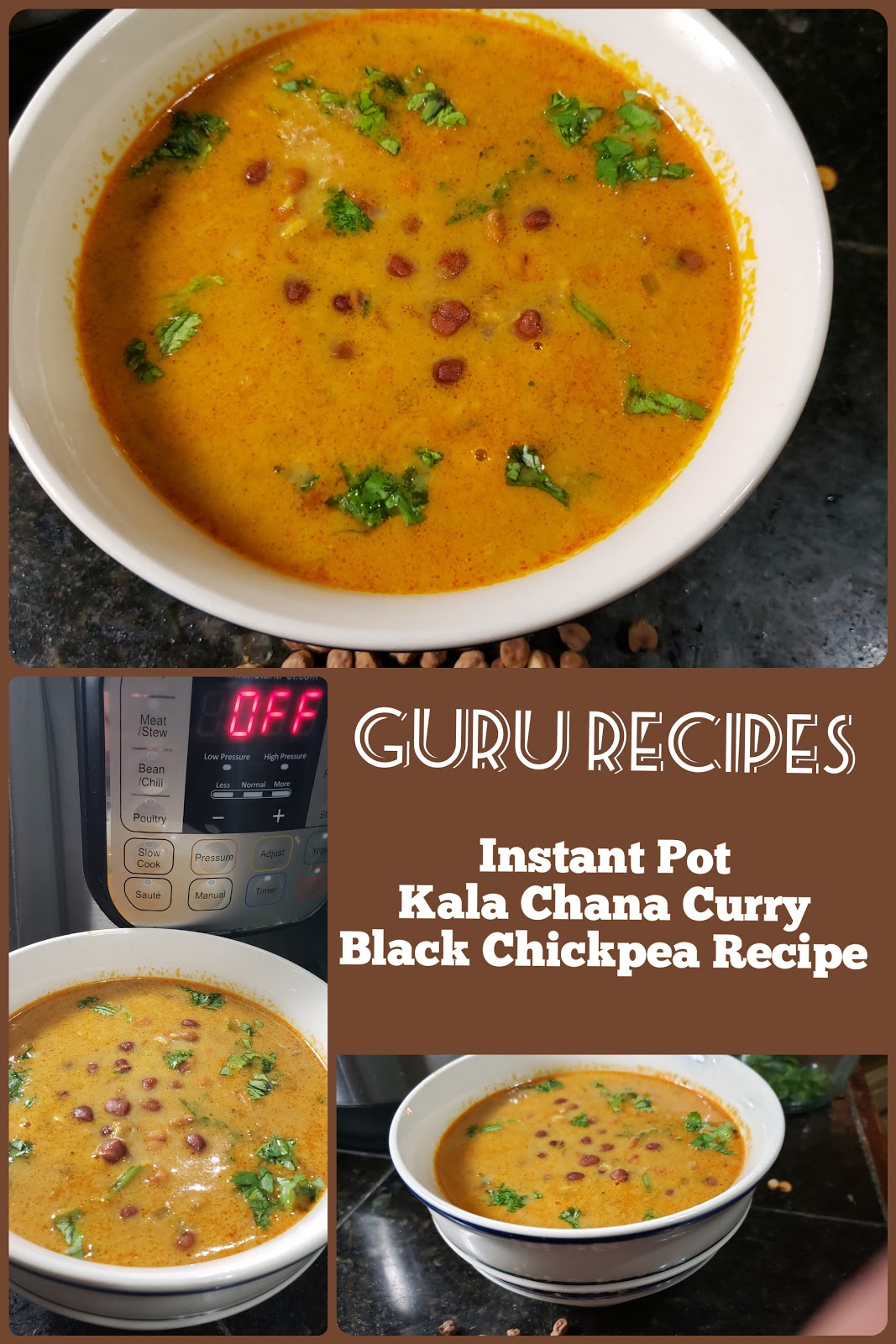 Instant Pot Kala Chana Curry | Black Chickpea Recipe