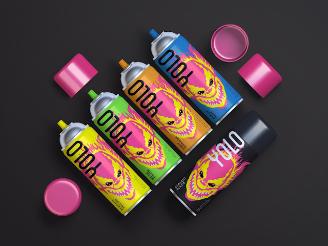 YOLO Face Spray-Paint Label Design By Alija Sule