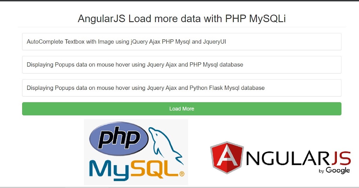 AngularJS Load more data with PHP MySQLi Tutorial101