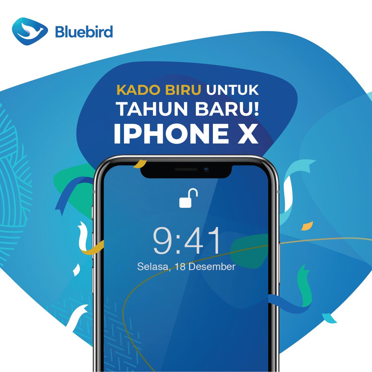 #BlueBird - Promo Kado Biru Tahun Baru Dapatkan IPHONEX 