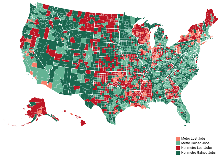 The Rural Blog Most rural counties gained jobs over the past year, but