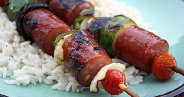Smoked Sausage Kebobs with Summer Vegetables - Pillers