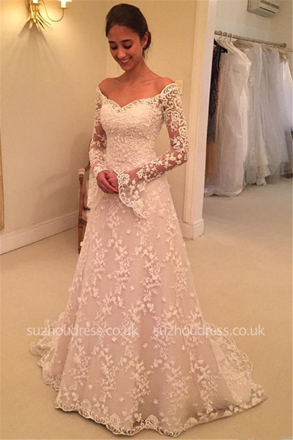 https://www.suzhoudress.co.uk/off-the-shoulder-lace-long-bell-sleeves-sexy-chea-wedding-dress-g23132?cate_1=2
