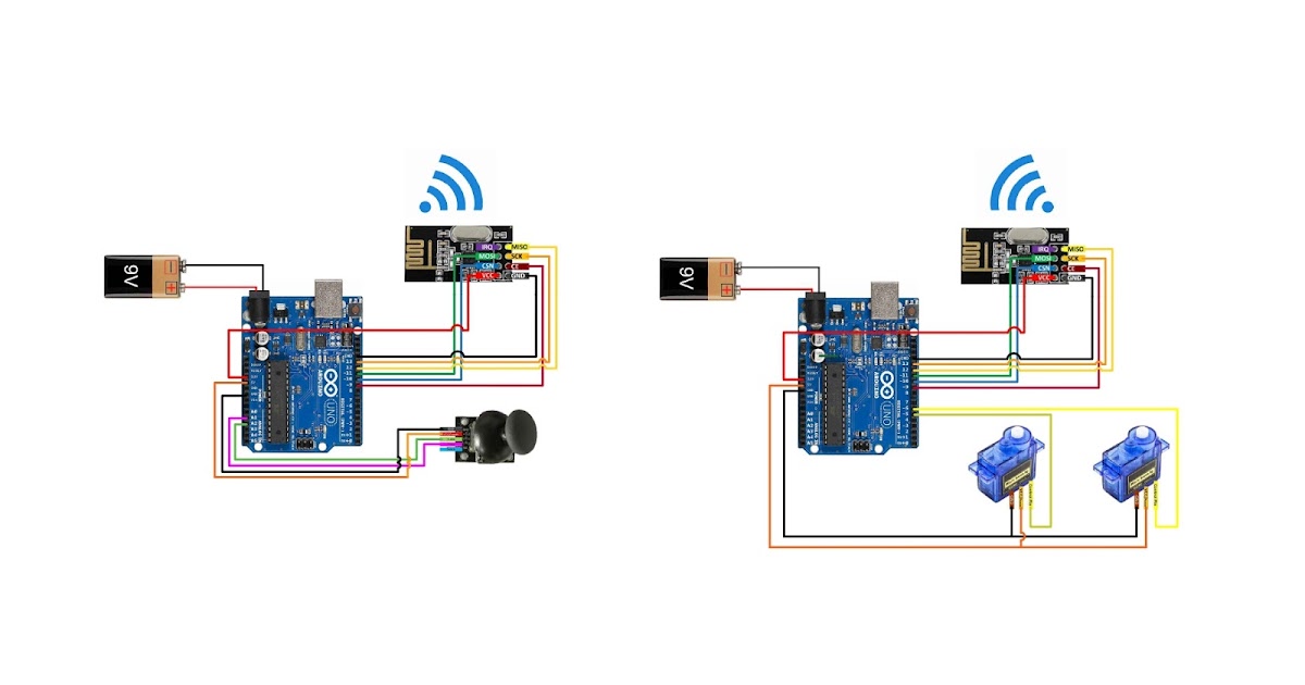 Servo motor controlled by Joystick using Arduino & Transceiver - Wireles...