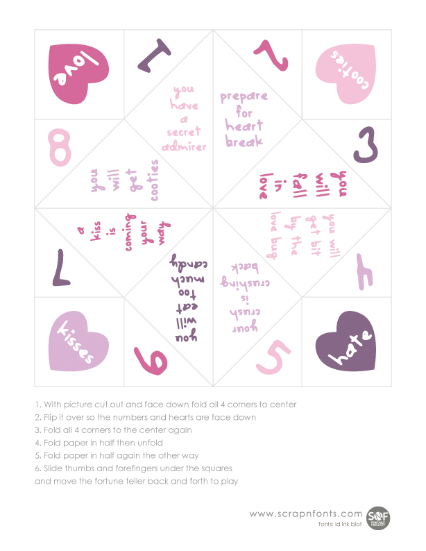 Fontaholic FREEBIE FRIDAY Love Fortune Teller