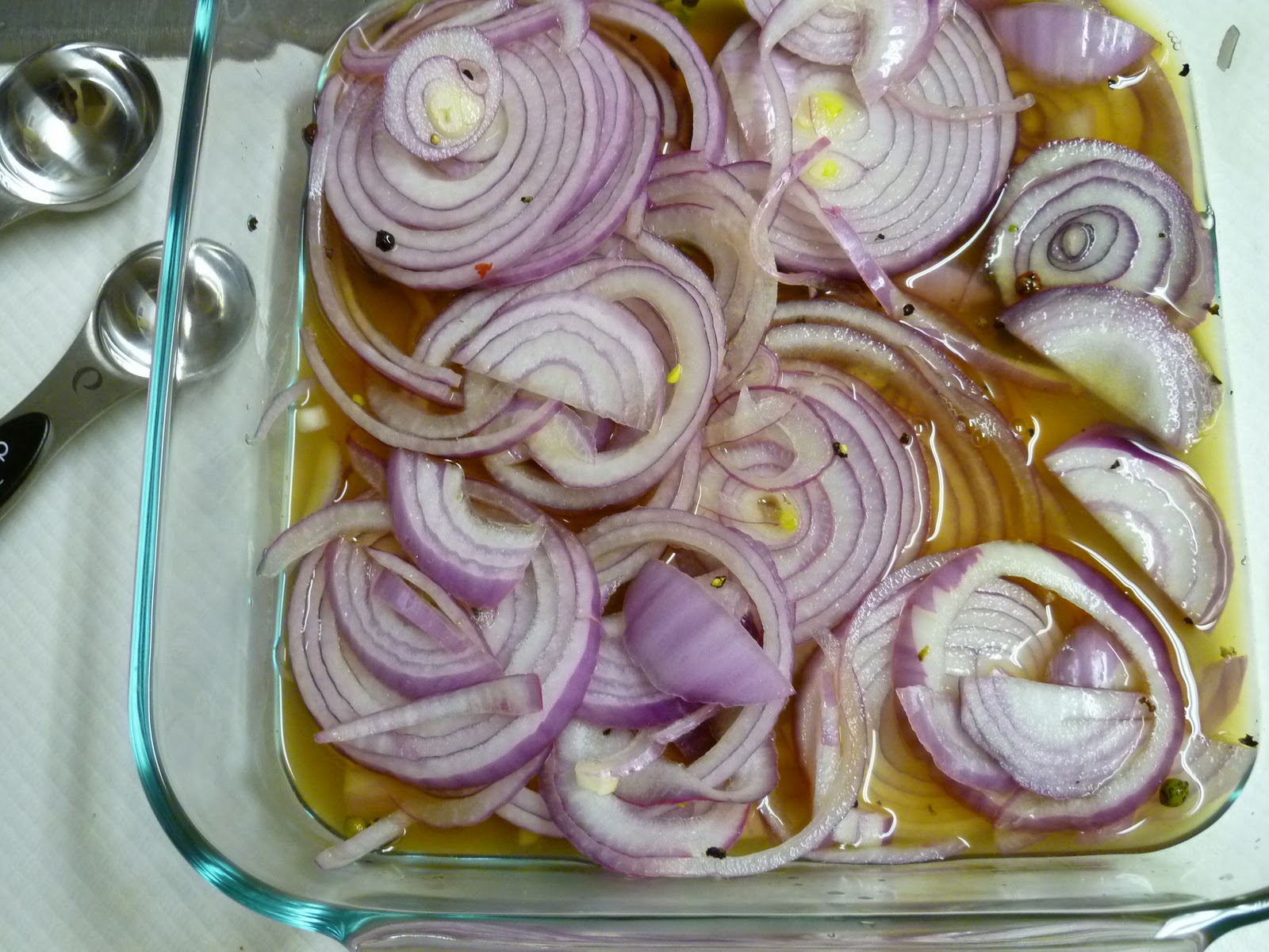 A Happy Taste! Pickled Red Onions and Bell Peppers
