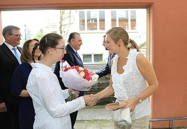 Hereditary Grand Duke Guillaume and Hereditary Grand Duchess Stéphanie of Luxembourg visited the Kräizbierg Foundation in Dudelange