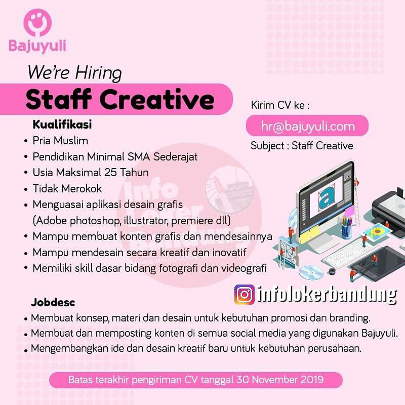 Lowongan Kerja Staff Creative Bajuyuli Bandung November 2019