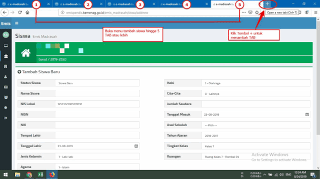 Trik Cepat dan Sukses Menambah Siswa Baru Di Web Emis Madrasah