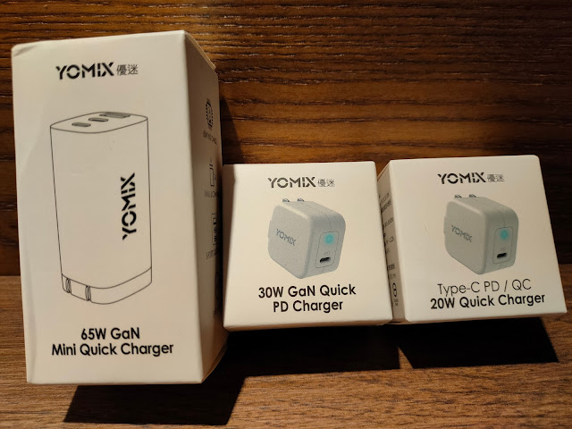 YOMIX 優迷 65W氮化鎵PD三孔快充充電器, 可支援筆電快充