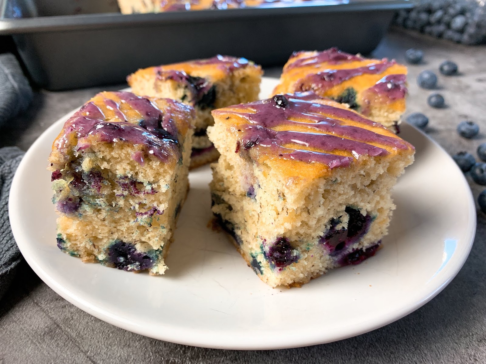 BananaBlueberry Snack Cake with Blueberry Glaze