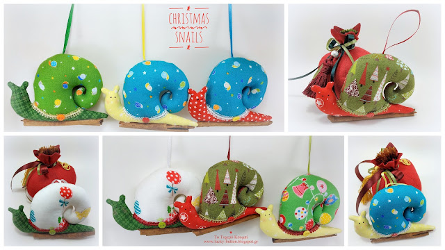 "Christmas snails" Μπομπονιέρα βάπτισης Χριστουγεννιάτικο υφασμάτινο σαλιγκάρι σε κλωνάρι κανέλας "Christmas snails" Μπομπονιέρα βάπτισης Χριστουγεννιάτικο υφασμάτινο σαλιγκάρι σε κλωνάρι κανέλας