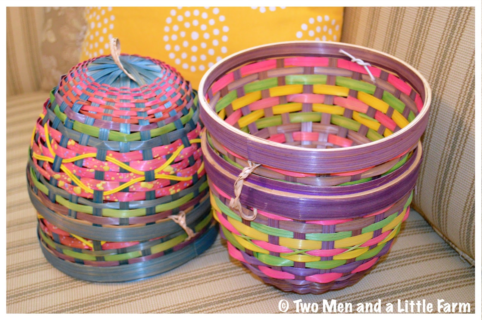 Two Men and a Little Farm VINTAGE EASTER BASKETS, THRIFT STORE FIND