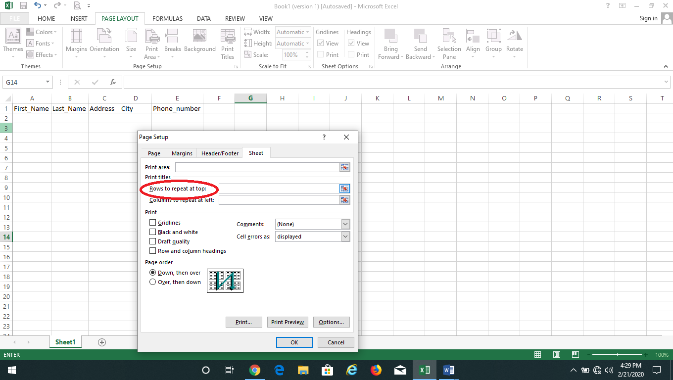 How to do repeat table heading In every pages in MS Excel