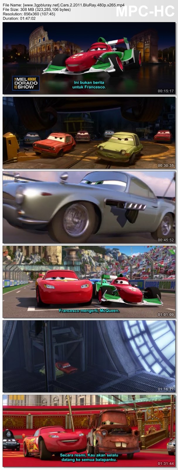 Screenshots Download Cars 2 (2011) BluRay 480p & 3GP Subtitle Indonesia Screenshots Download Cars 2 (2011) BluRay 480p & 3GP Subtitle Indonesia