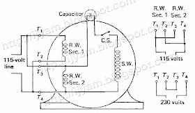 Electrical Control Circuit Schematic Diagram of Capacitor Start Motor