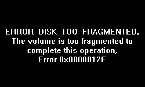 ERROR DISCO DEMASIADO FRAGMENTADO