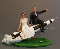 cake topper nuovi statuine torta su razzo ingegnere aerospaziale sposo orme magiche