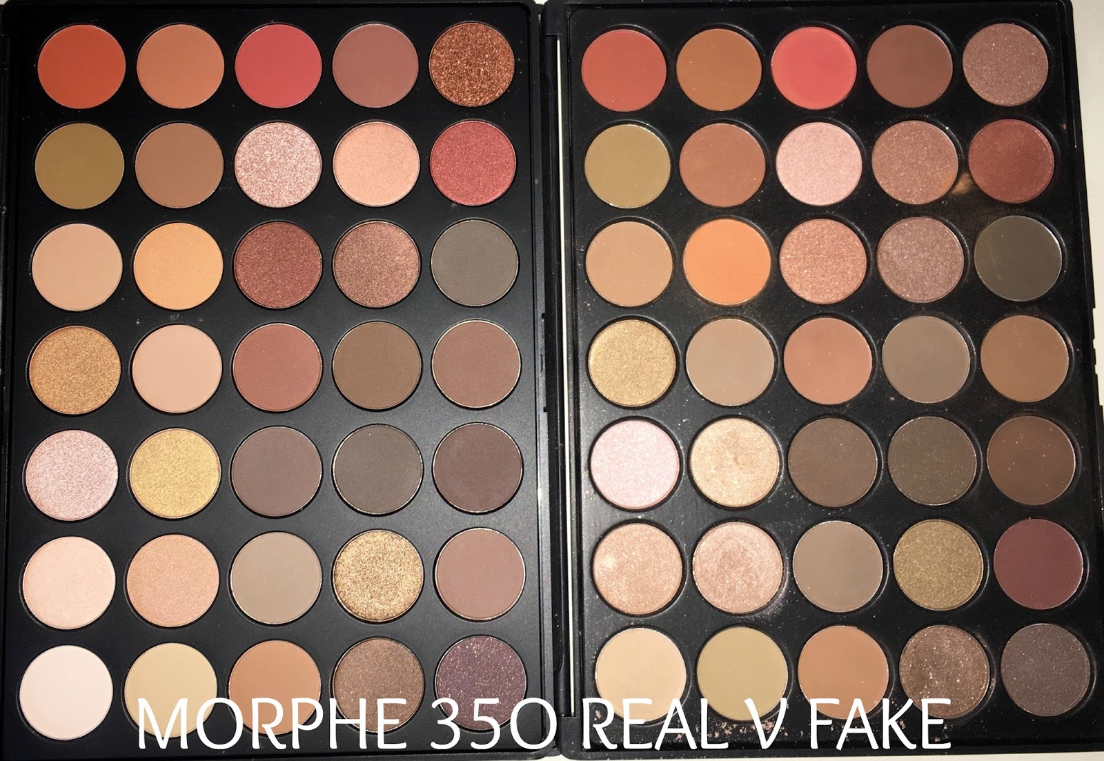 Highlight the Features Morphe 35O Palette Real v Fake