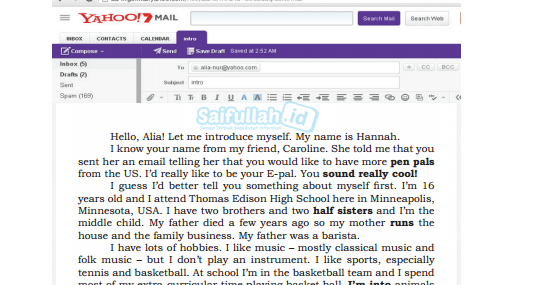 Terjemahan Text 1 An Email From Hannah Untuk Alia Bahasa Inggris Kelas 10 Saifullah Id