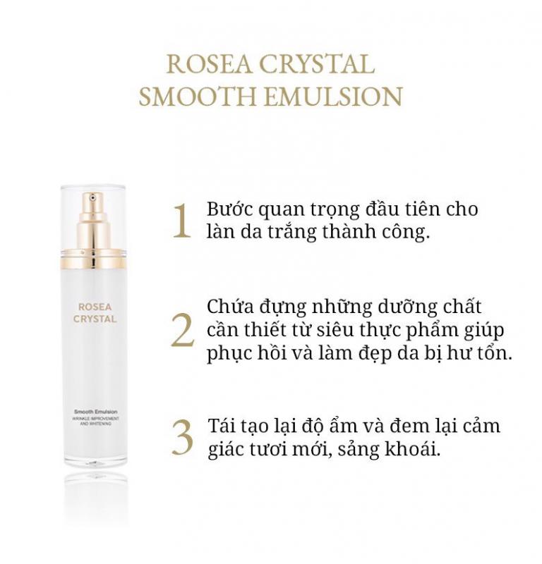 Kem Dưỡng Ẩm Cải Thiện Nếp Nhăn Rosea Crystal Smooth Emulsion 120ml