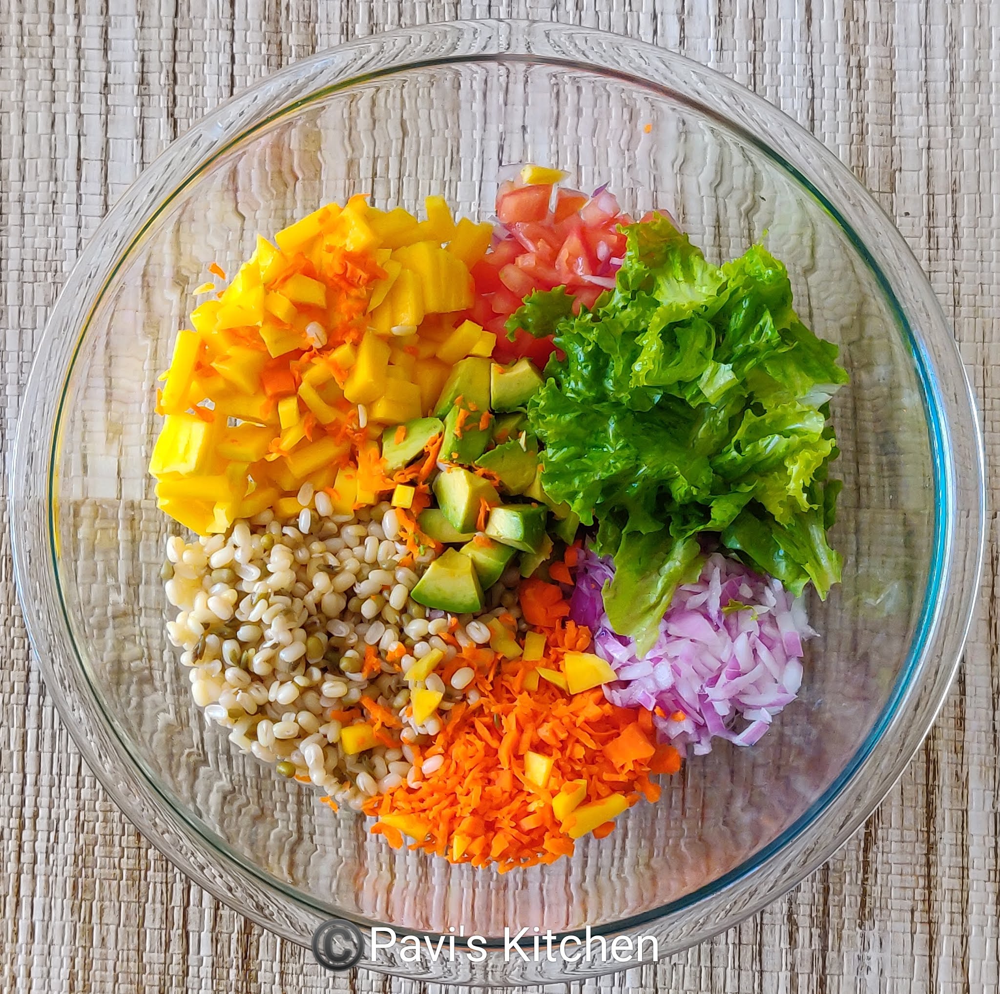 Lettuce salad recipe | Indian mung bean salad | Boiled moong dal salad