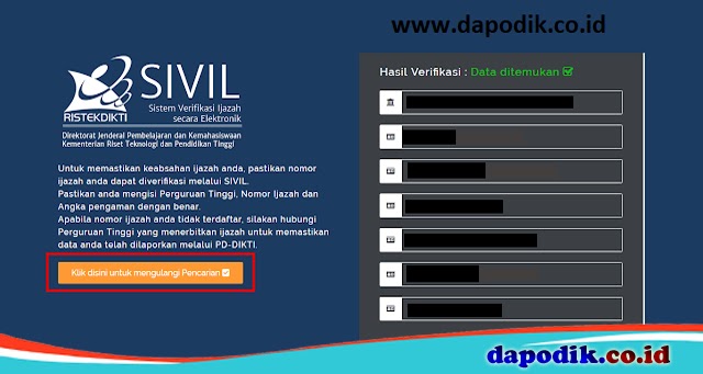 Cara Mudah Verifikasi Nomor Ijazah Melalui Sivil Ijazah Kemdikbud Go Id Dapodik Co Id