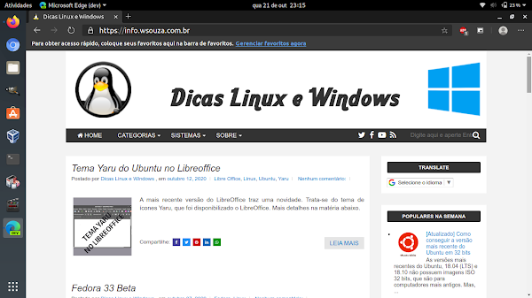 Navegador Microsoft Edge para Linux liberado no canal dev - Dicas Linux e Windows