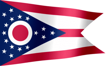 The waving flag of Ohio (Animated GIF)